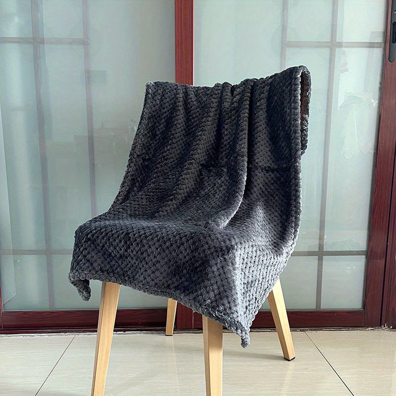 Baby Thickened Flannel Blanket, Plain Color Pineapple Plaid Flannel, Small Size Blanket, Soft Kids Couch Throw Blanket, Baby Swaddle Blanket, For All Season Christmas, Halloween, Thanksgiving Day Gift