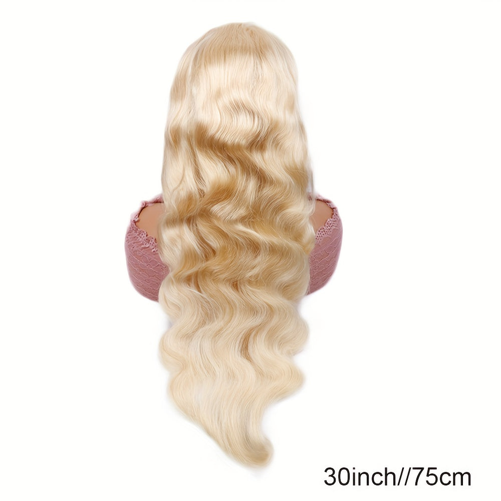 613 Lace Front Wigs Human Hair 180% Density 13x6 HD Transparent Lace Front Body Wave Wigs Human Hair Pre Plucked with Baby Hair Wigs 613 Blonde Lace Frontal Human Hair Wigs(16-36 inch, 613)