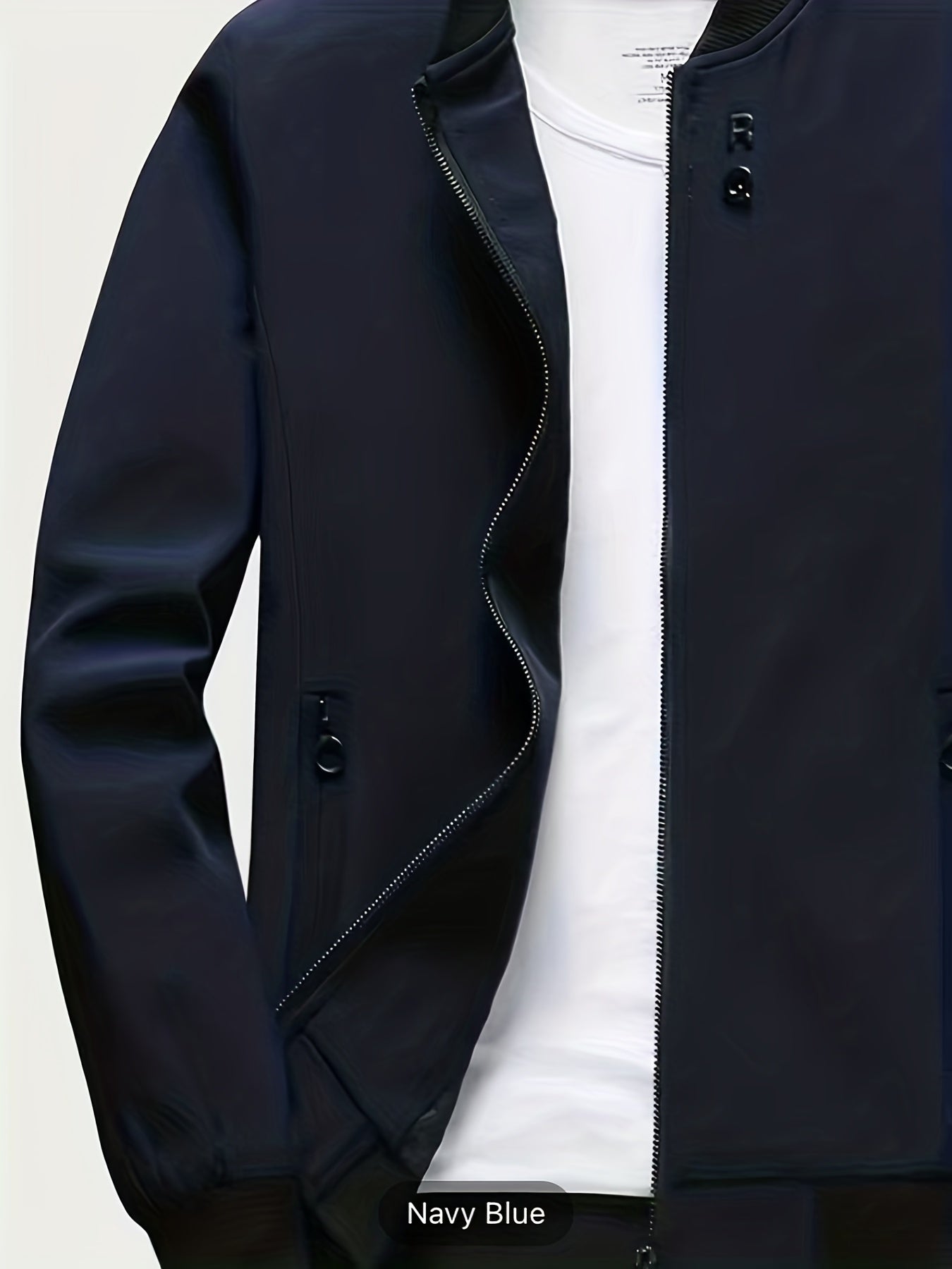 Windproof Slim Fit Long-sleeved Jacket - Casual Stand Collar Zippered Top - Suitable For Spring And Autumn