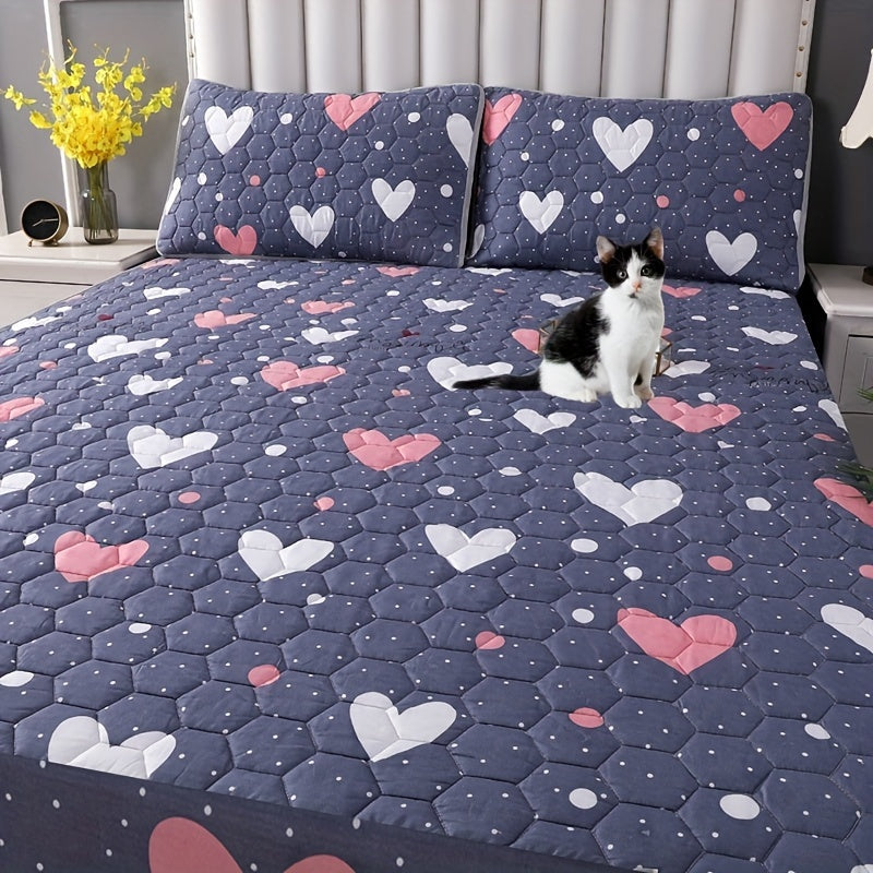 1pc Deluxe Waterproof Three-Layer Thickened Fitted Bed Sheet - Breathable, Non-Slip, Reversible, Machine Washable, All-Season Mattress Protector - Perfect for Hotel Guest Room, Dorm, Deep Pocket Mattress, Eid al-Adha Gift Ide