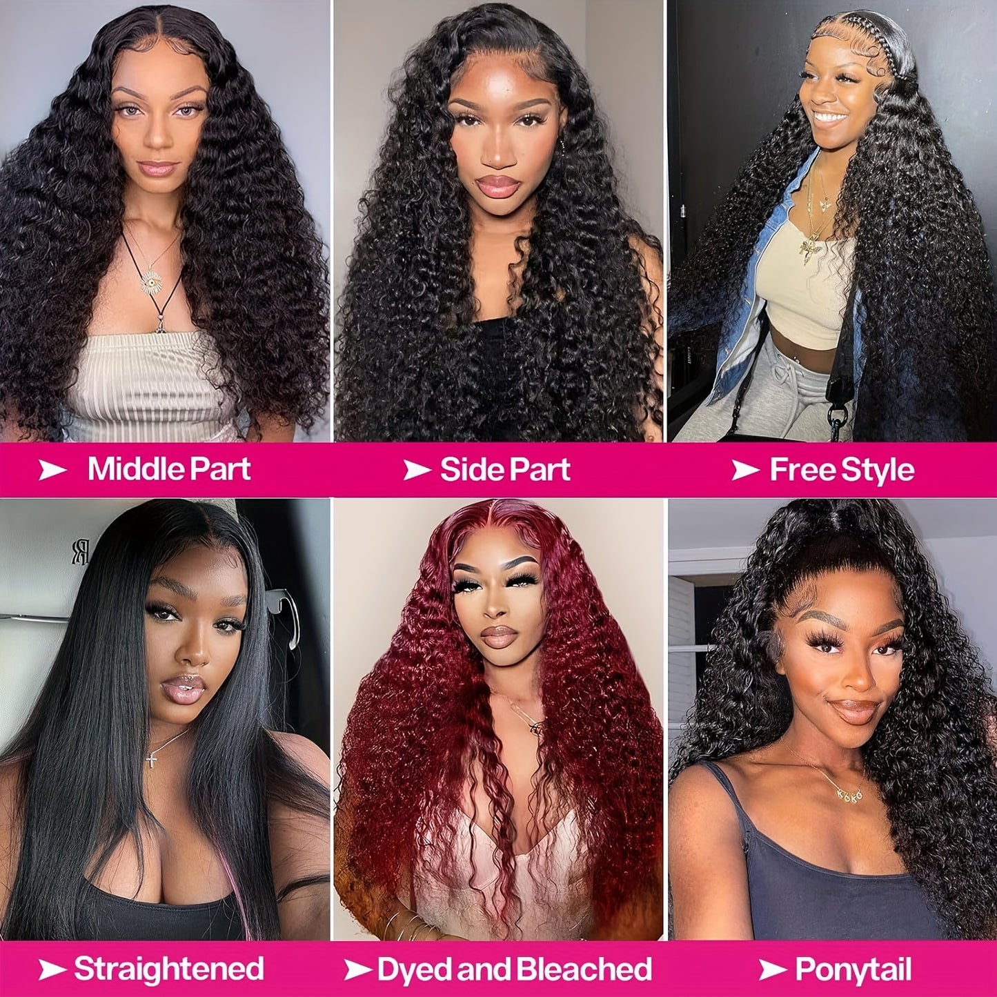 200% Density 13x6 Deep Wave Lace Front Wigs Human Hair 13x6 HD Lace Deep Curly Glueless Frontal Wigs Human Hair Pre Plucked For Women