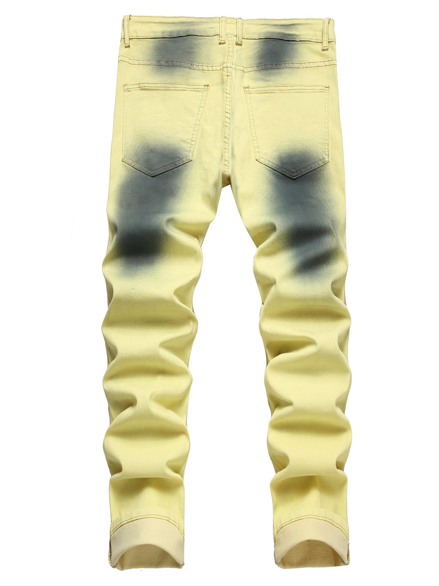 Wild Ripped Skinny Fit Jeans for Men - Stretchy, Purple and Black Bottom, Comfortable, Fashionable, and Versatile - Perfect for Casual Daily Wear