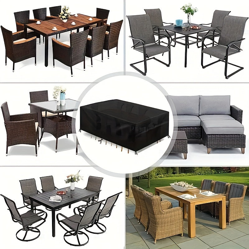 1pc Patio Furniture Covers Waterproof 210D Outdoor Furniture Covers for Patio Furniture Sets, Sofa, Table and Chair Set Cover, Anti-UV Rain Snow Dust Wind-Proof