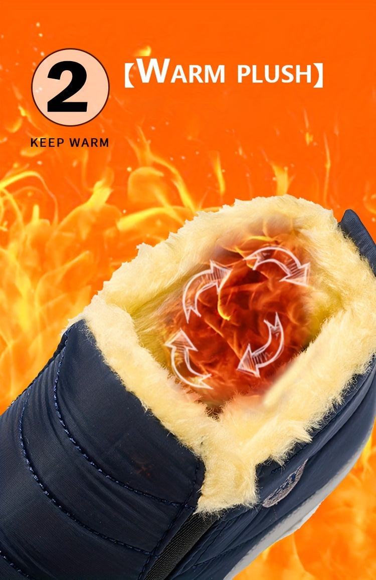 Women'S Winter Snow Boots, Warm And Plush, Short Boots, Shoes, Thickened, Flat-Soled Footwear.