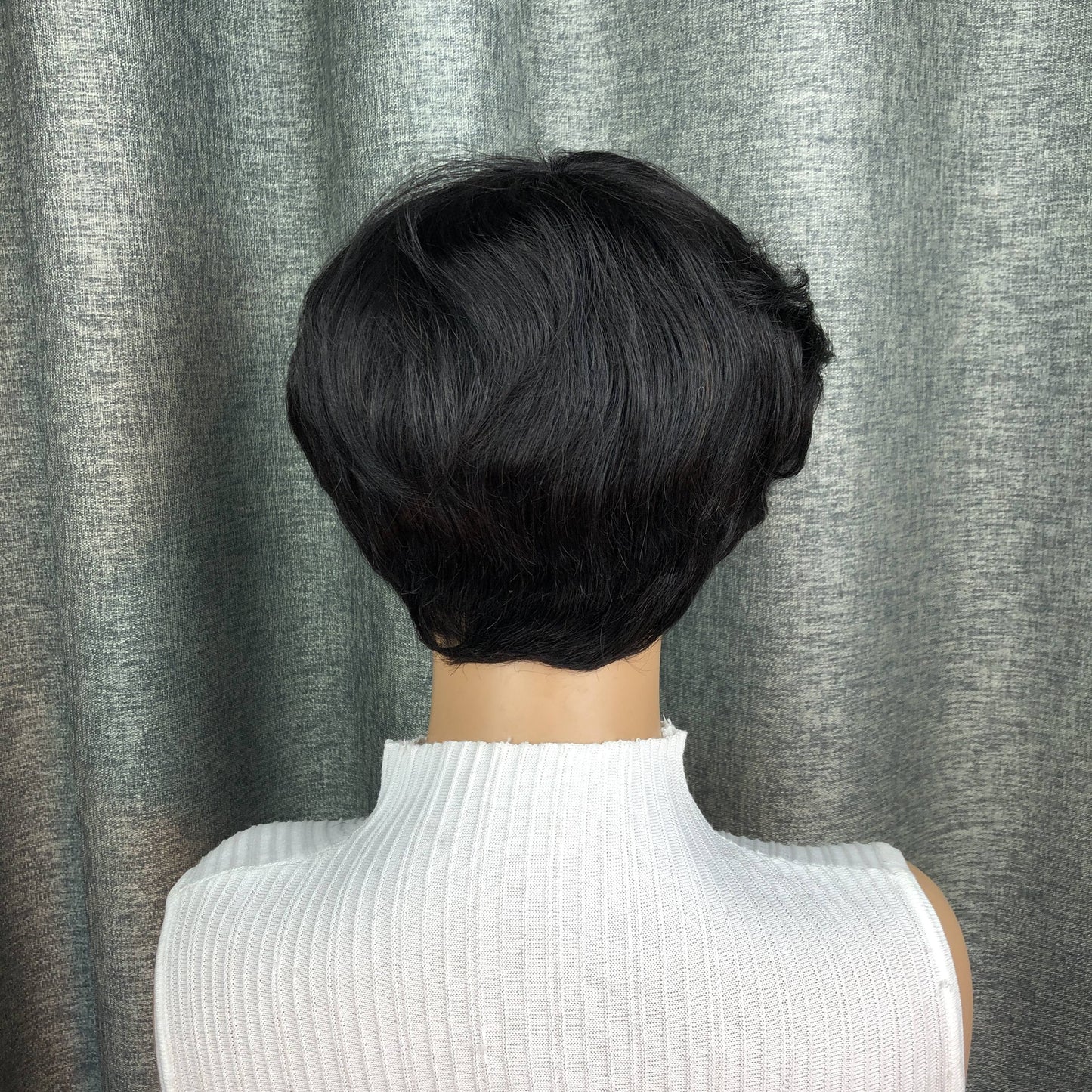 Elegant Natural Black Straight Bob Wig with Side Bangs for Women - 150% Density, Glueless Human Hair, Machine Made, Brazilian Virgin Hair