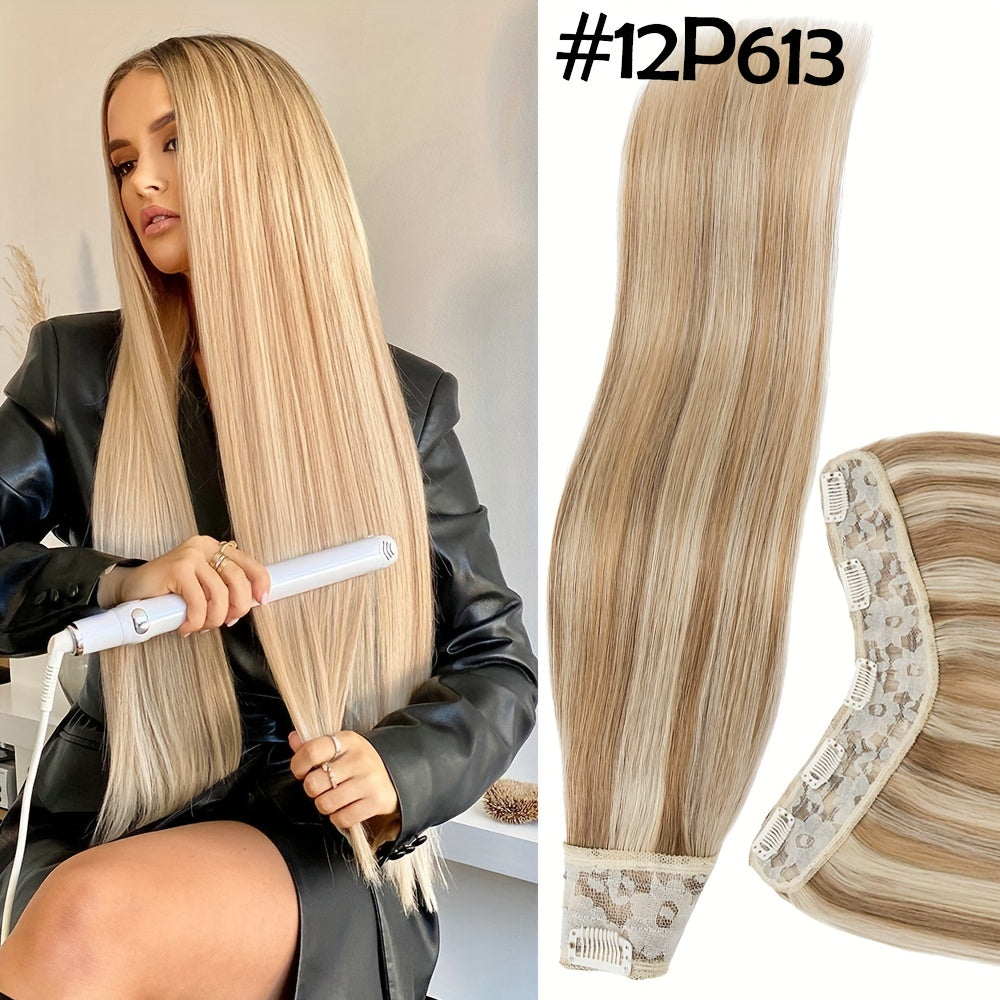 100% Human Hair V-Shap Clip In 100% Remy Human Hair Extensions One Piece 5 Clips Half Full Head 12in-22in Any Colors Hair Clips Hair Accessories