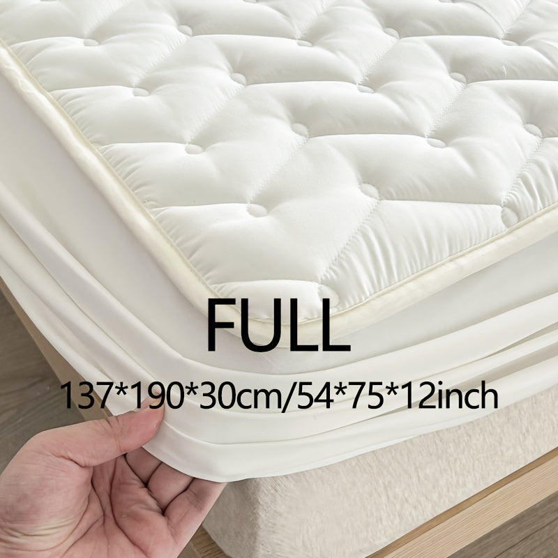 1pc Waterproof Fitted Sheet, Soft Comfortable Polyester Bedding Fitted Sheet, For Bedroom, Guest Room, With Deep Pocket, Fitted Bed Sheet Only