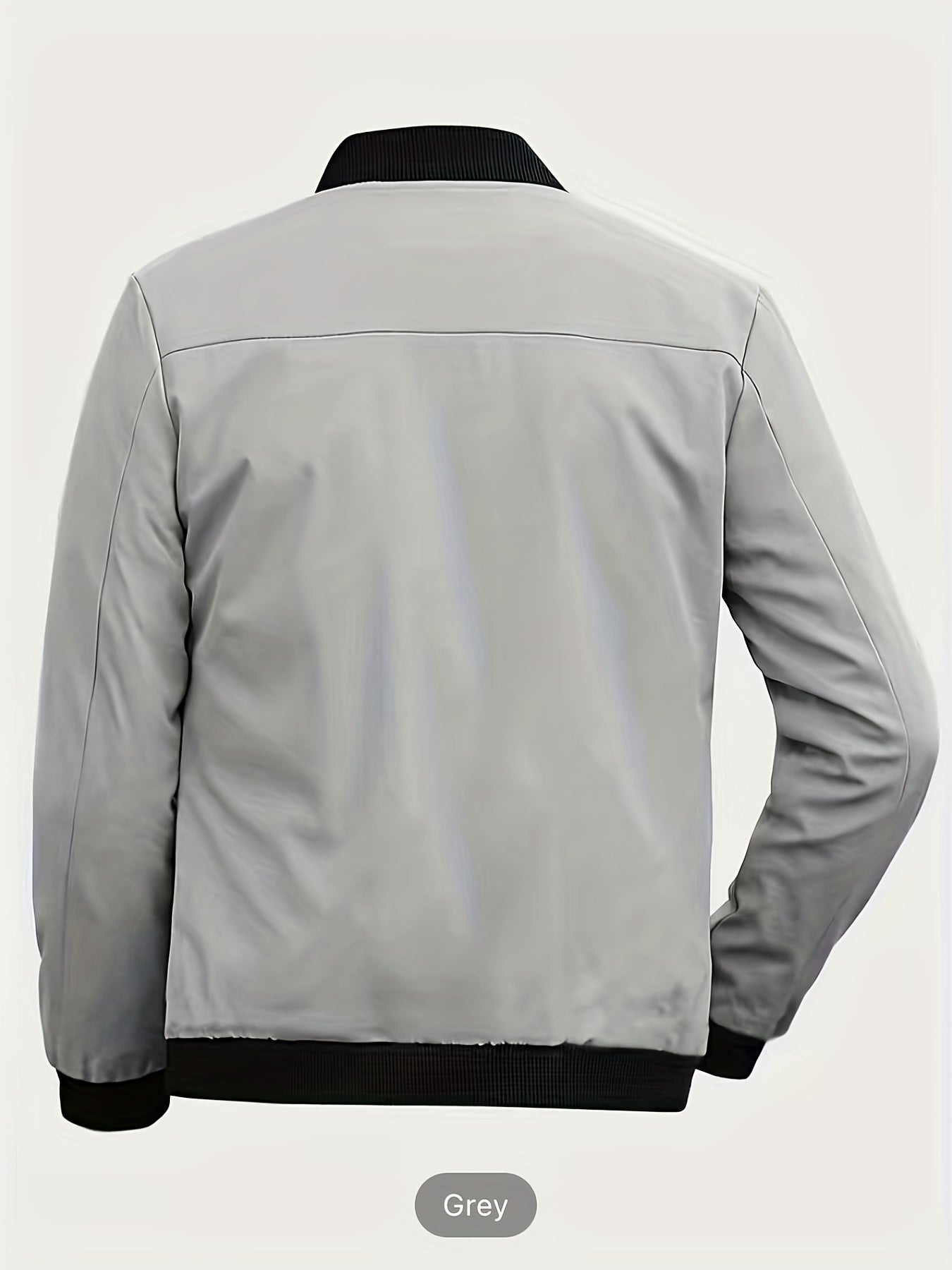 Windproof Slim Fit Long-sleeved Jacket - Casual Stand Collar Zippered Top - Suitable For Spring And Autumn