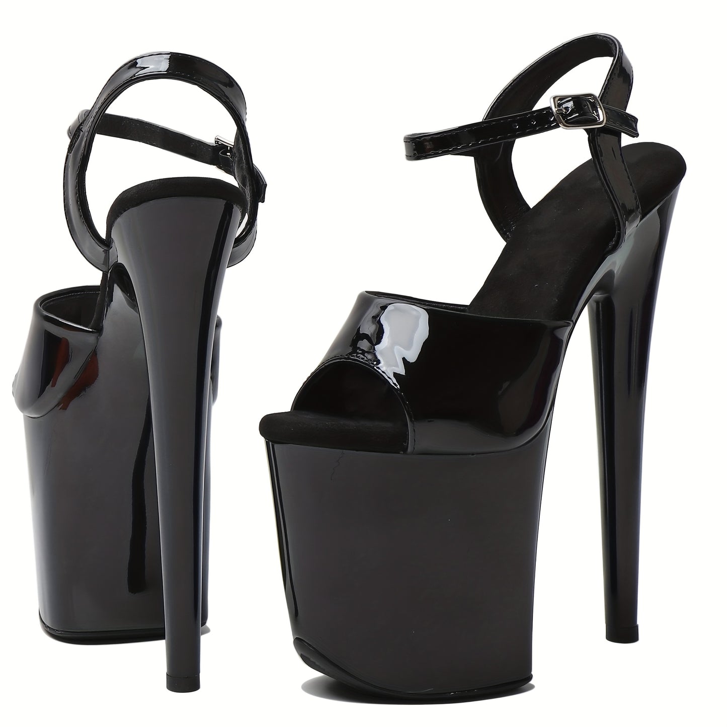 HEELSXO Women'S 8 In Platform Sandal Heels Ankle-Strap Sexy, 8 In Pole Dance High Heel Platform, 20 Cm Exotic Platform Pole Dancer Heels Shoes Stiletto