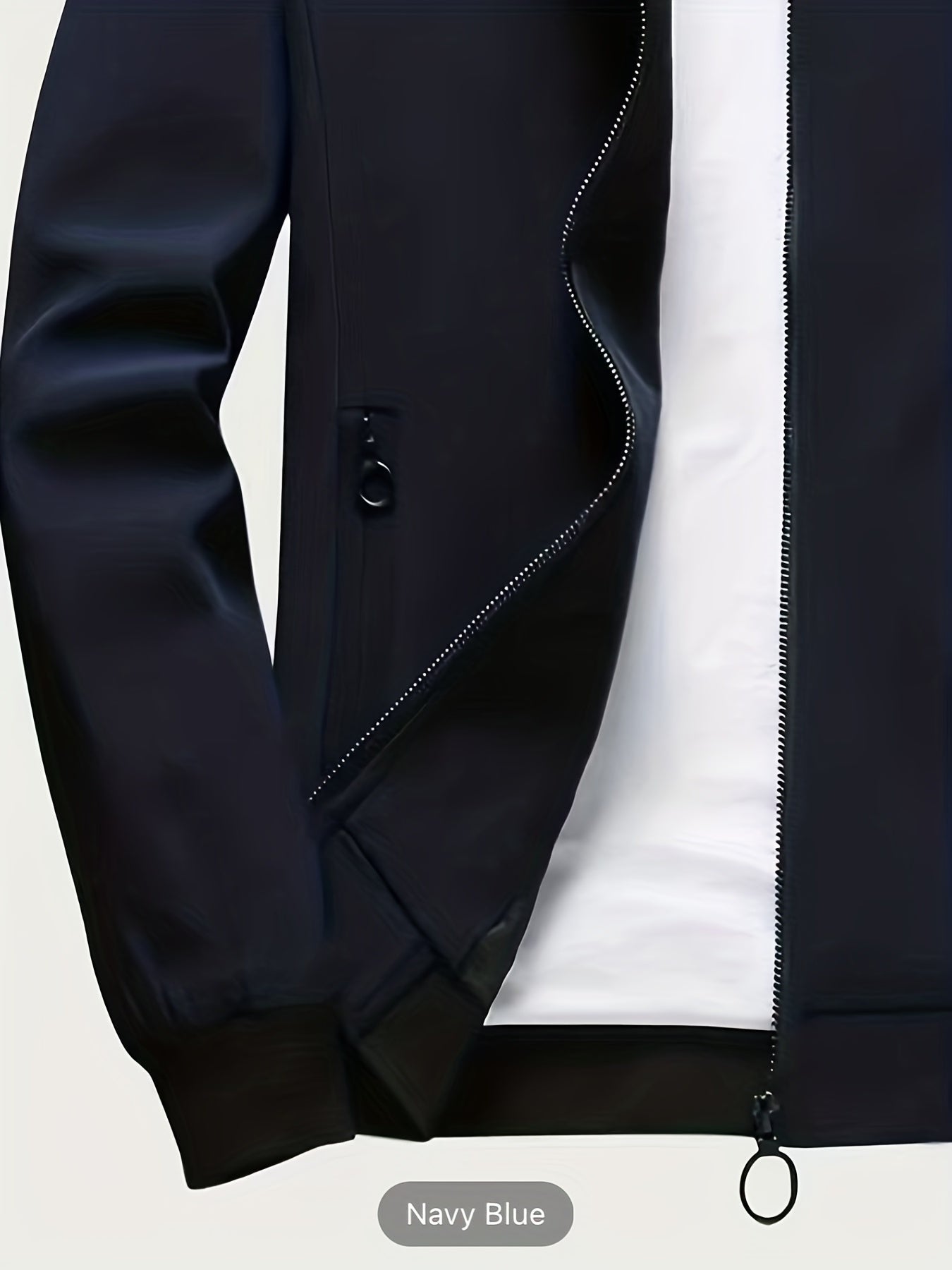 Windproof Slim Fit Long-sleeved Jacket - Casual Stand Collar Zippered Top - Suitable For Spring And Autumn