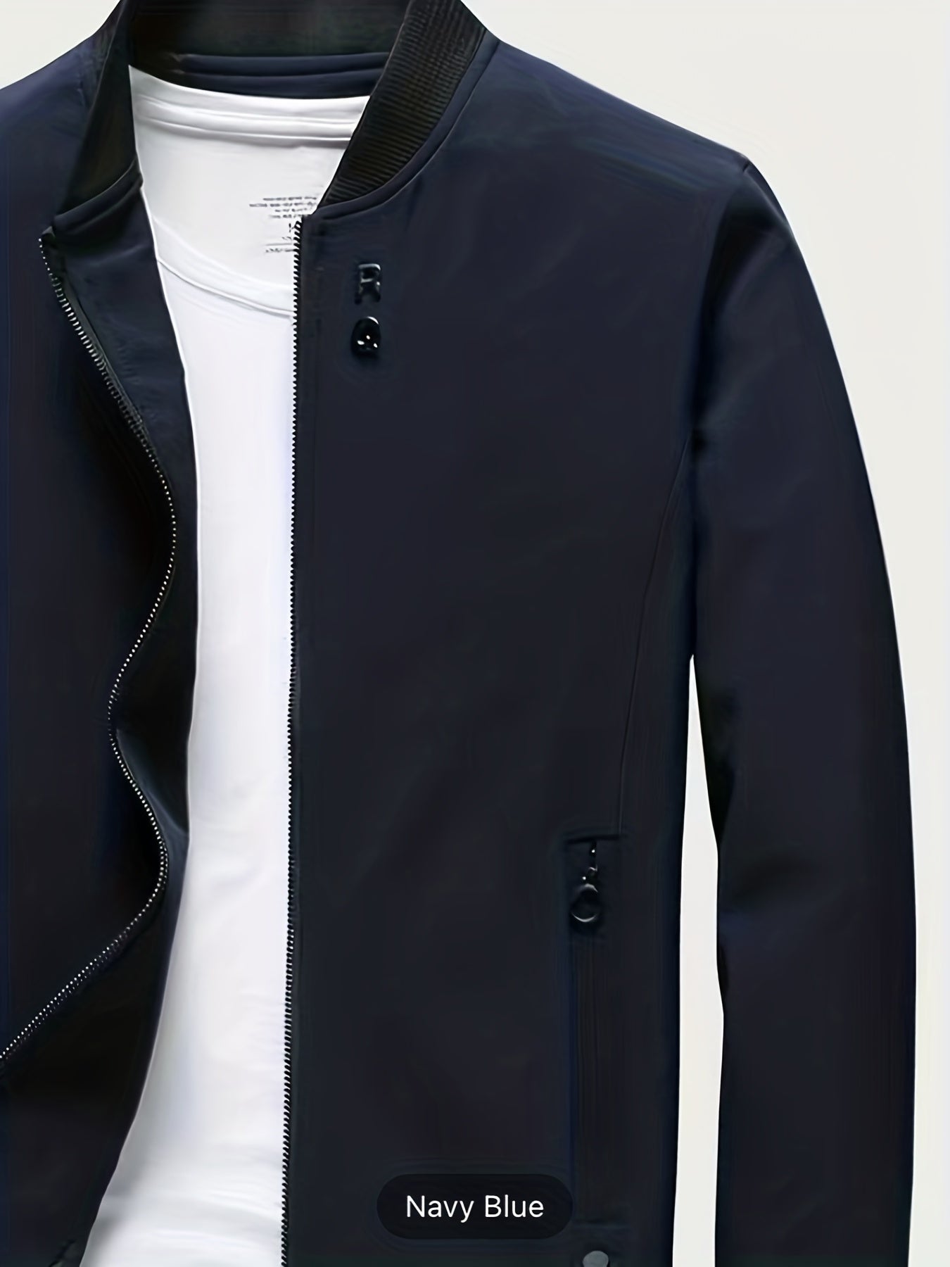 Windproof Slim Fit Long-sleeved Jacket - Casual Stand Collar Zippered Top - Suitable For Spring And Autumn