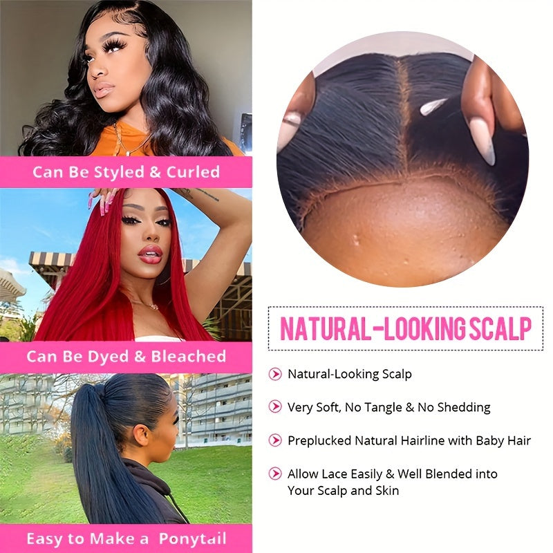 200% Density 13*4 Glueless Wigs Human Hair 13x4 Straight Lace Front Wig Human Hair Pre Plucked With Baby Hair Straight Brazilian Human Hair Wigs For Women Black Straight Wig