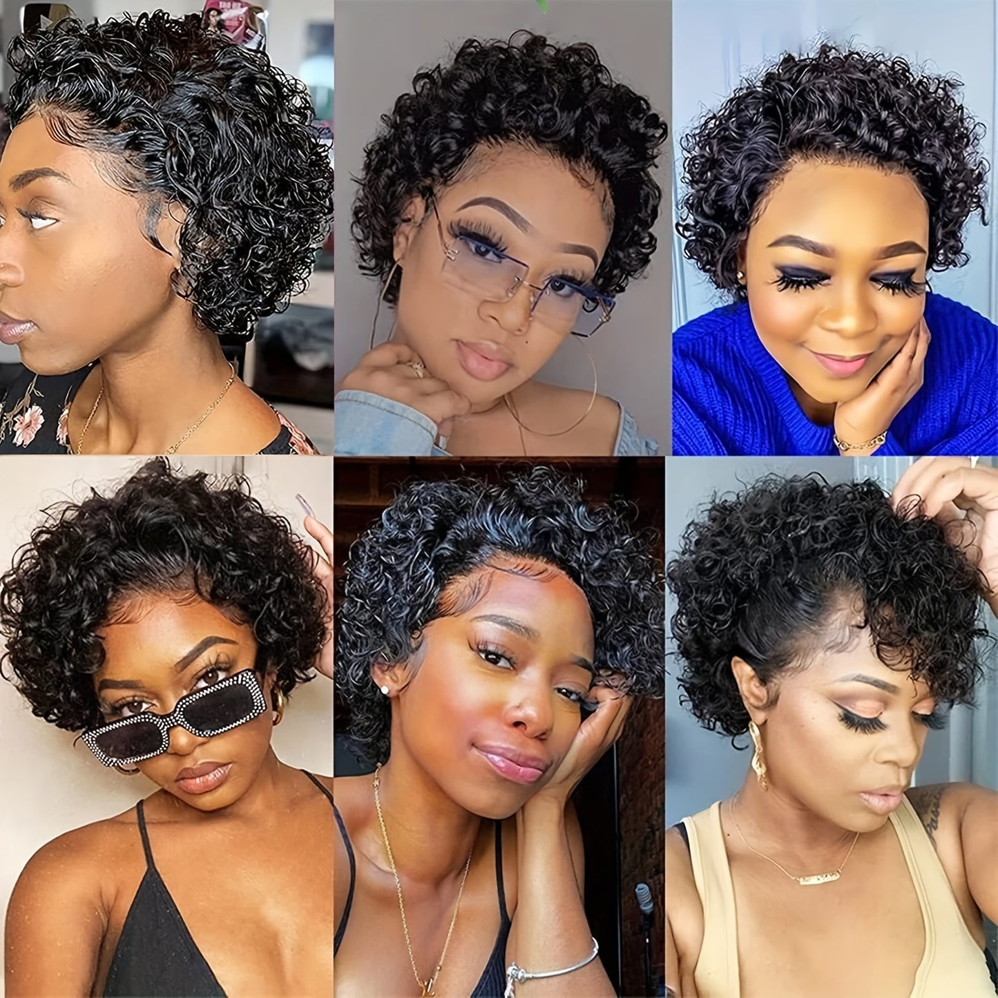 Short Pixie Cut Curly Lace Front Wig - 100% Human Hair, 180% Density, 13x1 Lace Area, Elegant Curly Wave Style for Women, Suitable for All Light Beige Tones, Natural Look & Versatile Styling Options