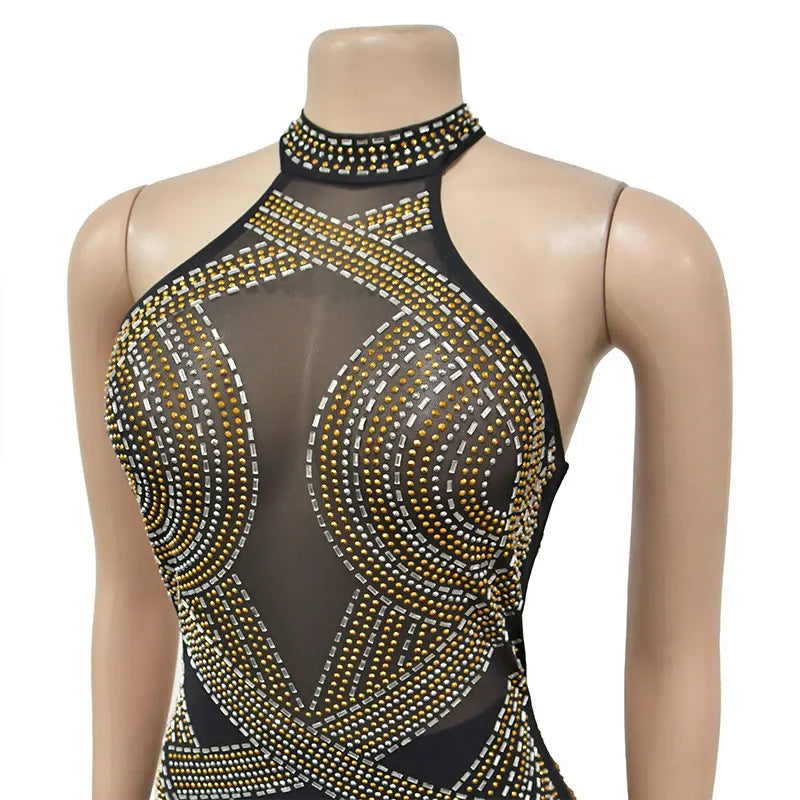 Luxury Sweep Train Halter Sleeveless Party Dress Trumpet Fishtail Ball Gown Evening Dresses Ladies Women