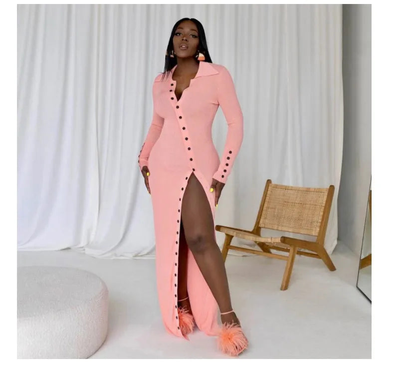 Custom Wholesale Winter Fall Women High - Quality Pit Stripe Multi - Button Skirt Fancy Dresses Ladies Women