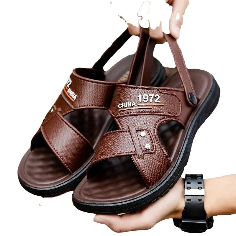 New Fashion Men's Sandals Solid Color Men's Summer Shoes Casual Comfortable Open Toe Sandals Soft Beach Shoes Men's Sandal