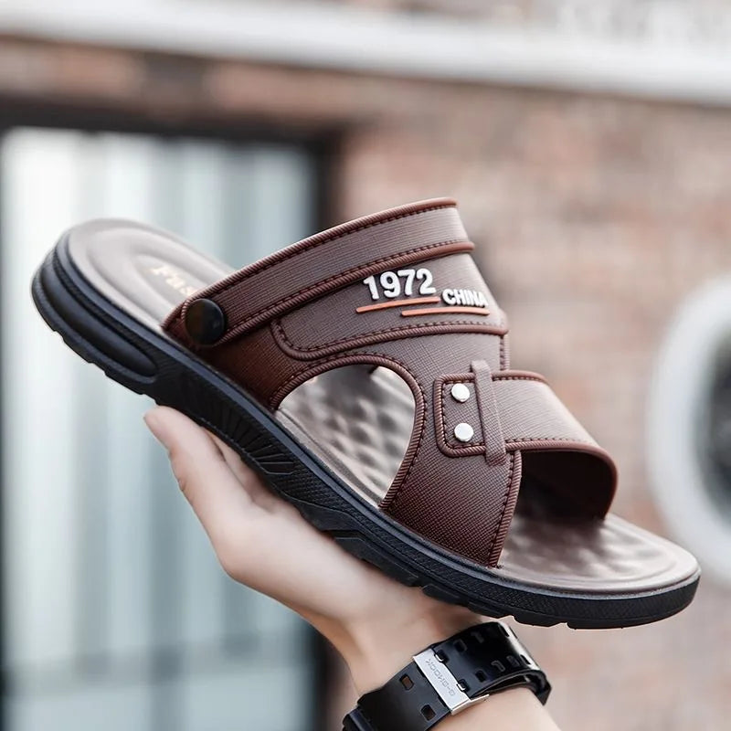 New Fashion Men's Sandals Solid Color Men's Summer Shoes Casual Comfortable Open Toe Sandals Soft Beach Shoes Men's Sandal