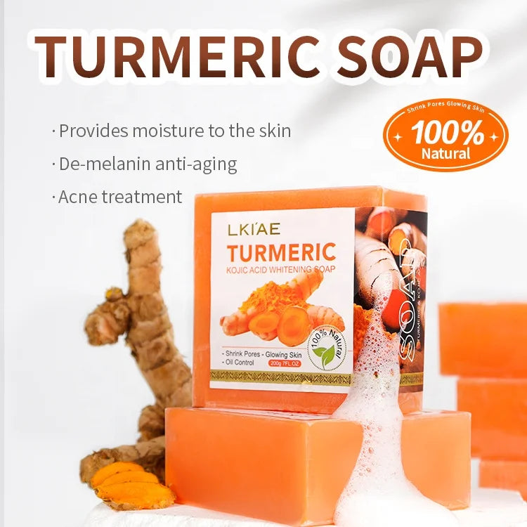 Natural Lemon Soap Bar for Face Body Tumeric Skin Soap Wash Dark Spots Turmeric Reduces Acne Soap
