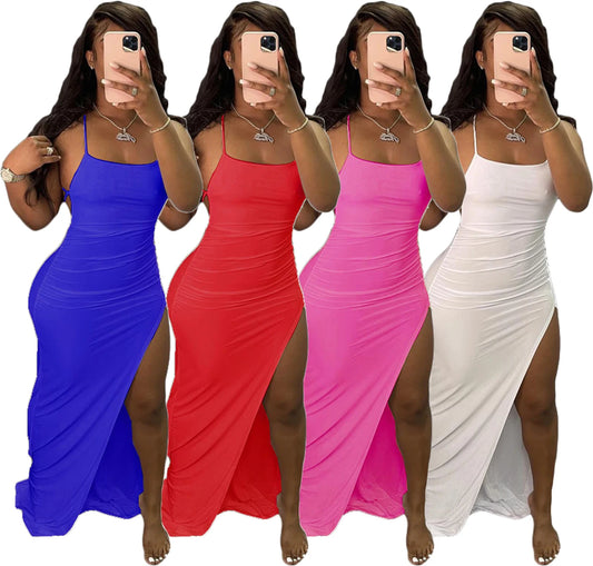 Women's Elegant Formal Party Evening Maxi Dress New Summer Casual Dresses Ladies Sleeveless Bodycon Natural Fashion Design