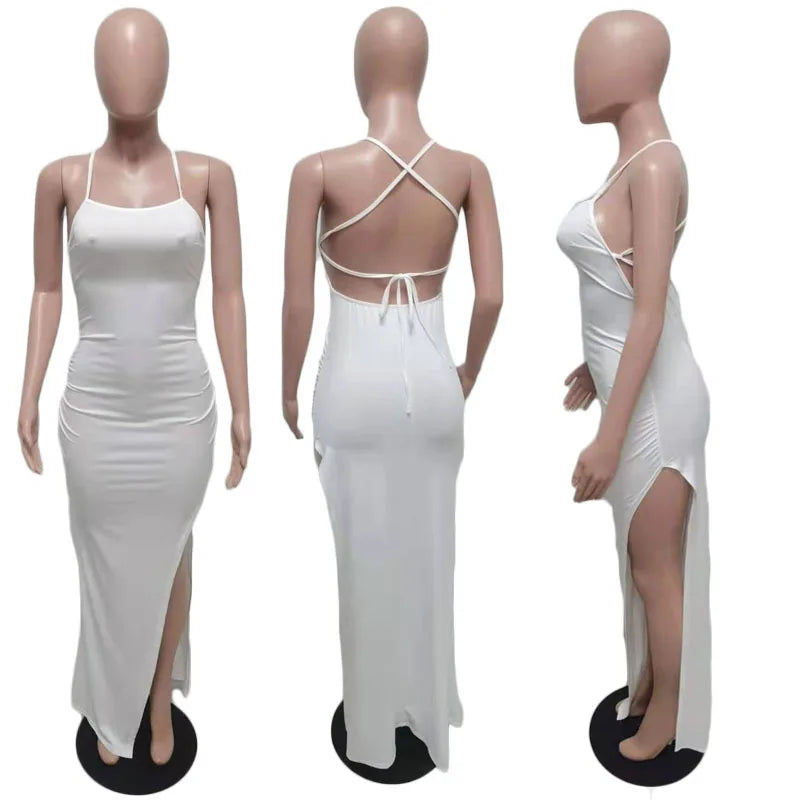 Women's Elegant Formal Party Evening Maxi Dress New Summer Casual Dresses Ladies Sleeveless Bodycon Natural Fashion Design