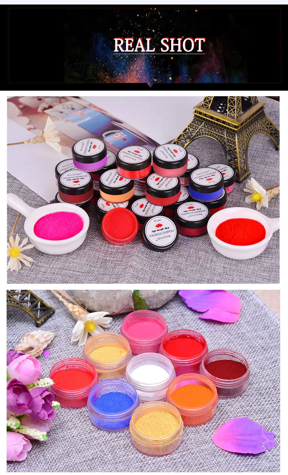 65 Colors Mica Powder For Lip Gloss DIY Lipstick Pigment Powder for Epoxy Resin Soap Making Slime Homemade Lipgloss Supplies