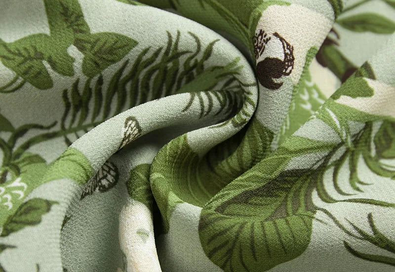 Dresses For Women 2021 Party Elegant Ruffle Hem Beach Summer Dress Sweetheart Neck Tie Strap Tropical Print Chiffon Midi Dress