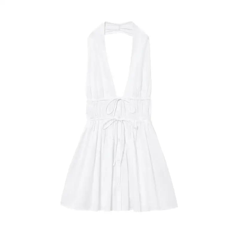 Dresses Women's 2025 New Dress Summer Fashion Elegant Hanging Neck Sexy Women's Youth Street Holiday Dress