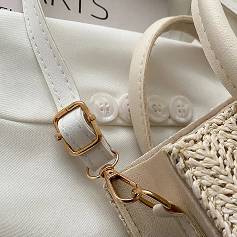 Summer Net Red Grass Woven Bag Crossbody Bag New Fashion Japanese Small Fresh Flower Woven Handbag Shoulder Bag