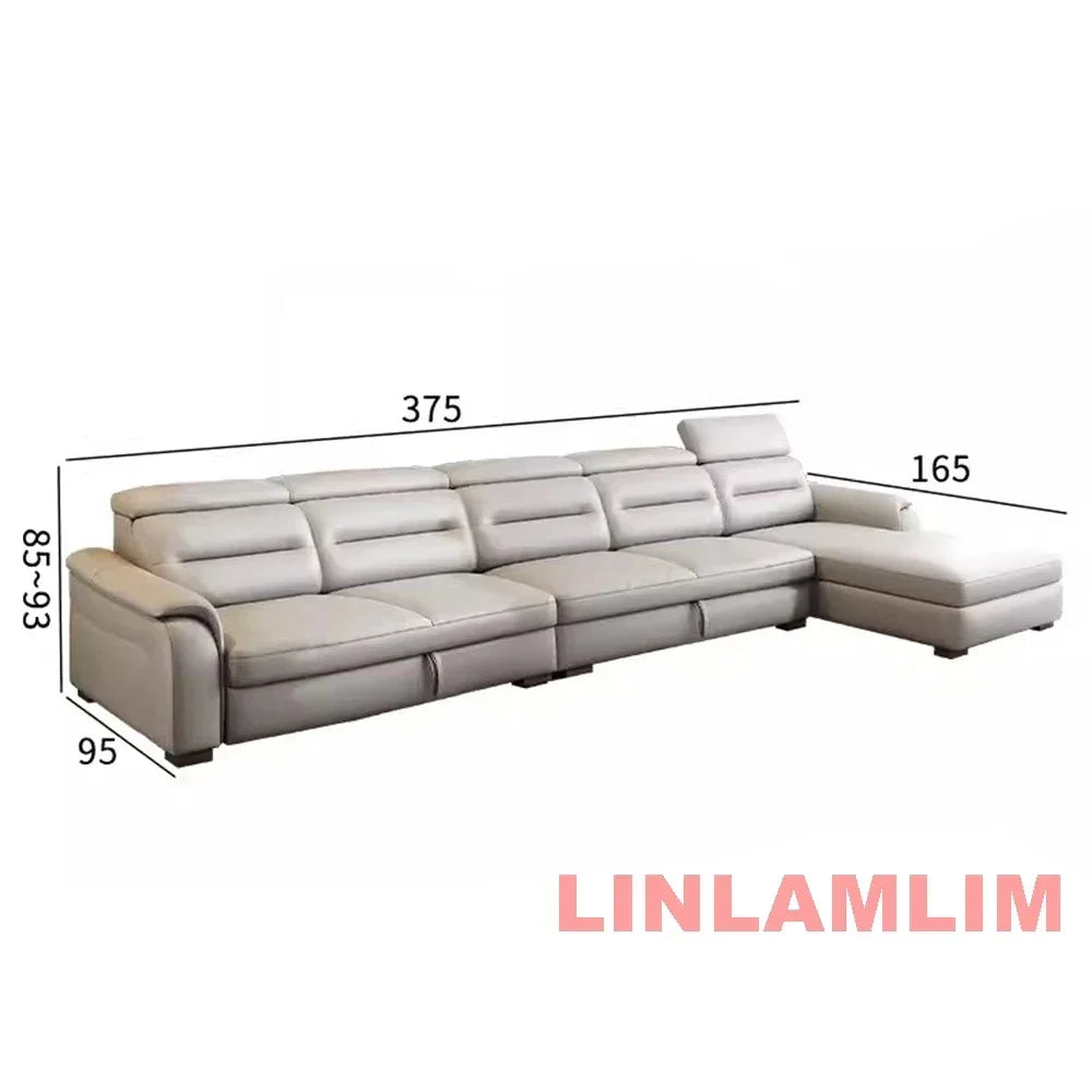 Linlamlim Multifunctional Convertible Sofa Bed With Eletric Recliner, Folding Sofa Cama With Power Reclining Seats & Storage Box
