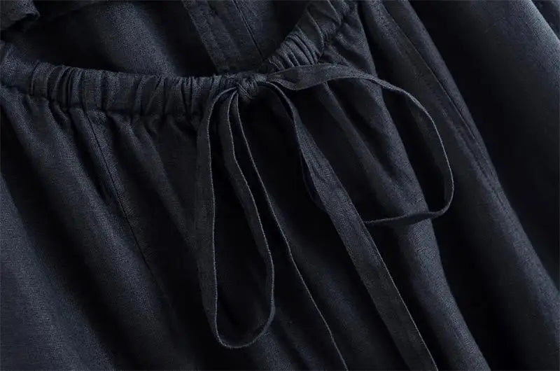 Dresses Summer Women's 2025 New Neck-Hanging Elegant Long Holiday Dress Women Street Chic Youth Loose Fashion Dress