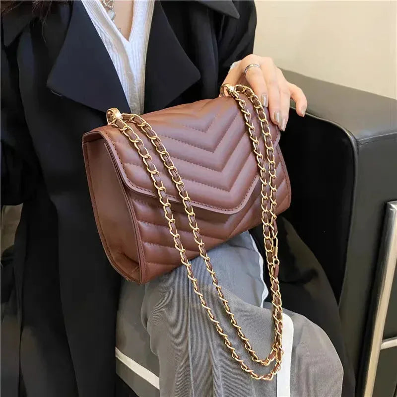 Women's fashionable retro single shoulder crossbody bag small square bag simple women's chain crossbody bag