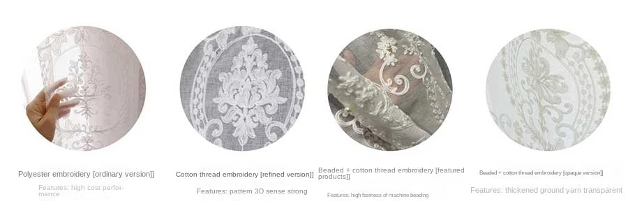 White Elegant Lxury Curtains, Tulle Contain Pearls Embroidery Beads Window Drapes ,Curtain Volie Sheer for Living Room Finished