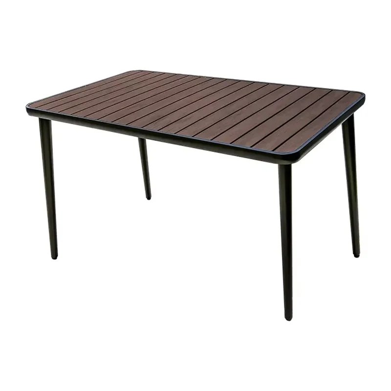 Outdoor Table 120cm Rectangular Tables Metal Backyard Table Garden Hotel Urniture Balcony Terrace Wood-plastic Table