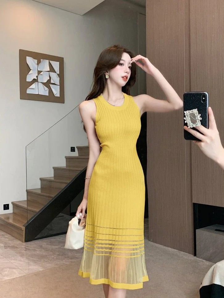 Dresses for Women Black SMidi Woman Dress Party Evening Night Club Prom Casual Youth G Fashion Summer 2024 Retro Sensual Sexy X