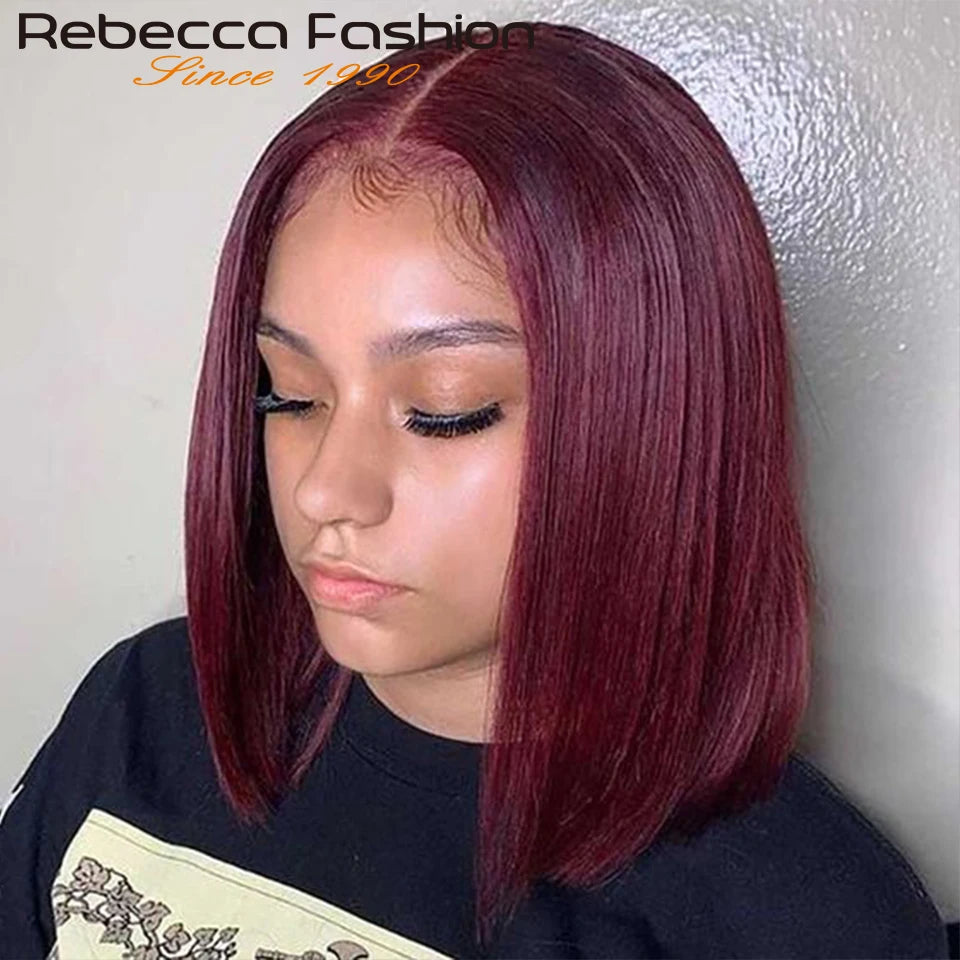Colored Ombre Pink Bob T Part Lace Wigs Straight Human Hair Lace Front Wigs Pre Plucked Blonde Straight Lace Front Wigs