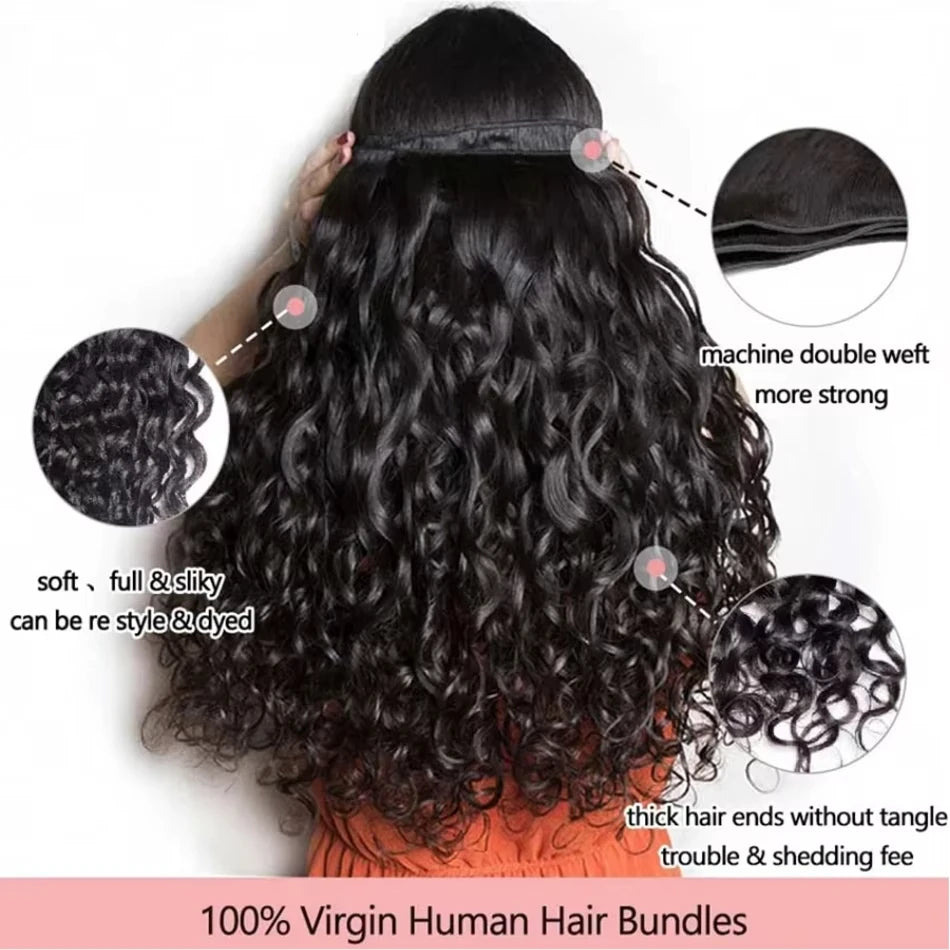 30 40 Inch Deep Wave 16A Curly 100% Human Hair Bundles Brazilian 3 4 Bundles Hair Wig Weave Hair Extensions Virgin Hair Raw Wigs