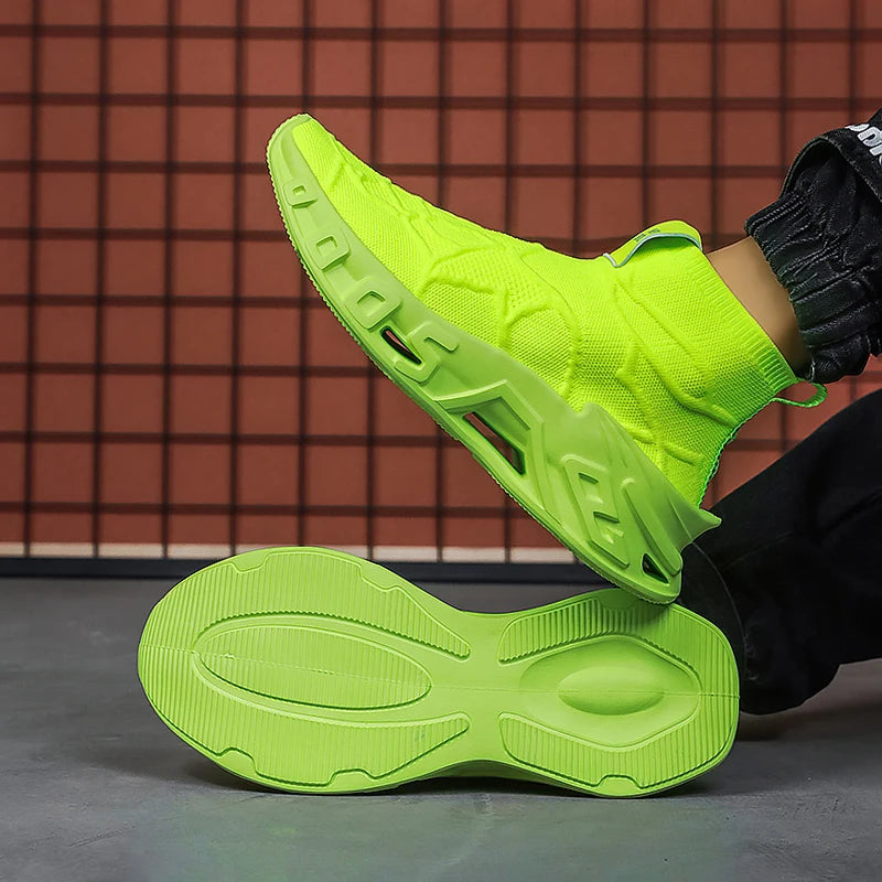 Men's Outdoor Sports Shoes - High-Top Sports Shoes Are Novel and Fashionable, Non-Slip and Durable, Suitable for All Seasons, Versatile Sports Shoes