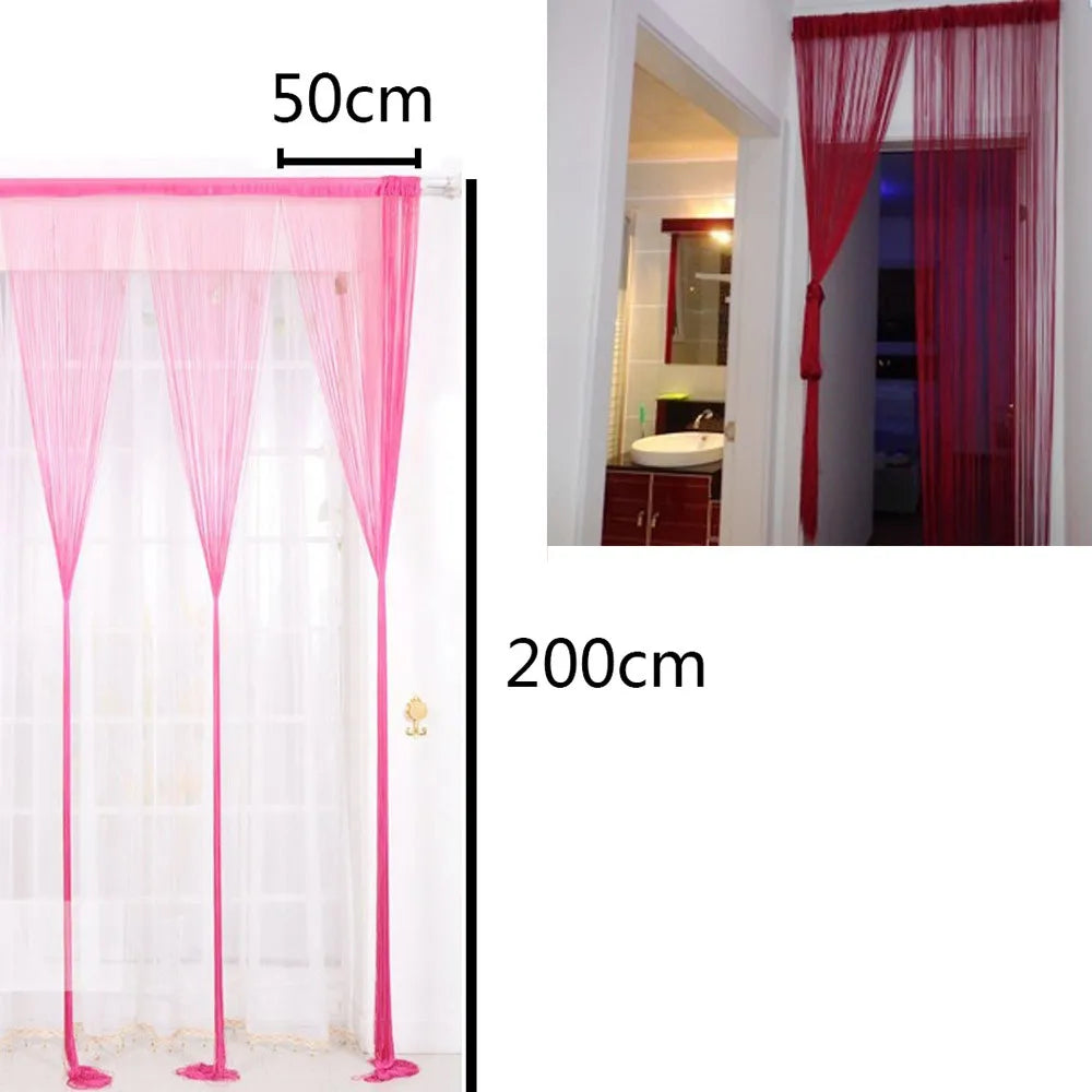 Curtains For Living Room 50cmx200cm Thread Curtain For Living Room Door Wall Window Panel Room Divider Decorative Tassel Curtain