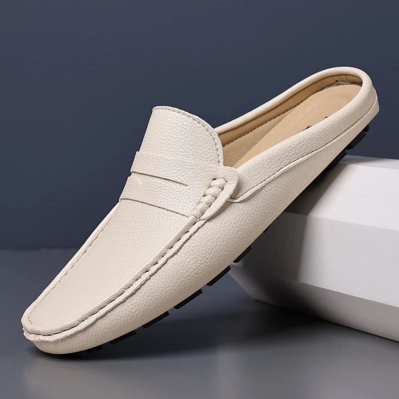 Shoes Men's Slippers Half Shoes for Men Comfortable Male Shoe High Quality Slip-On Solid Color Casual Soft Sandals Flats Slipper