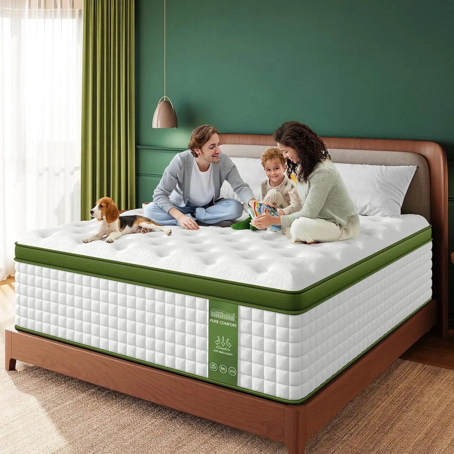 BedStory 12-14'' Hybrid Mattress, Full/King/Queen Size Mattress , Gel Memory Foam & Pocket Springs for Pressure Relief & Support