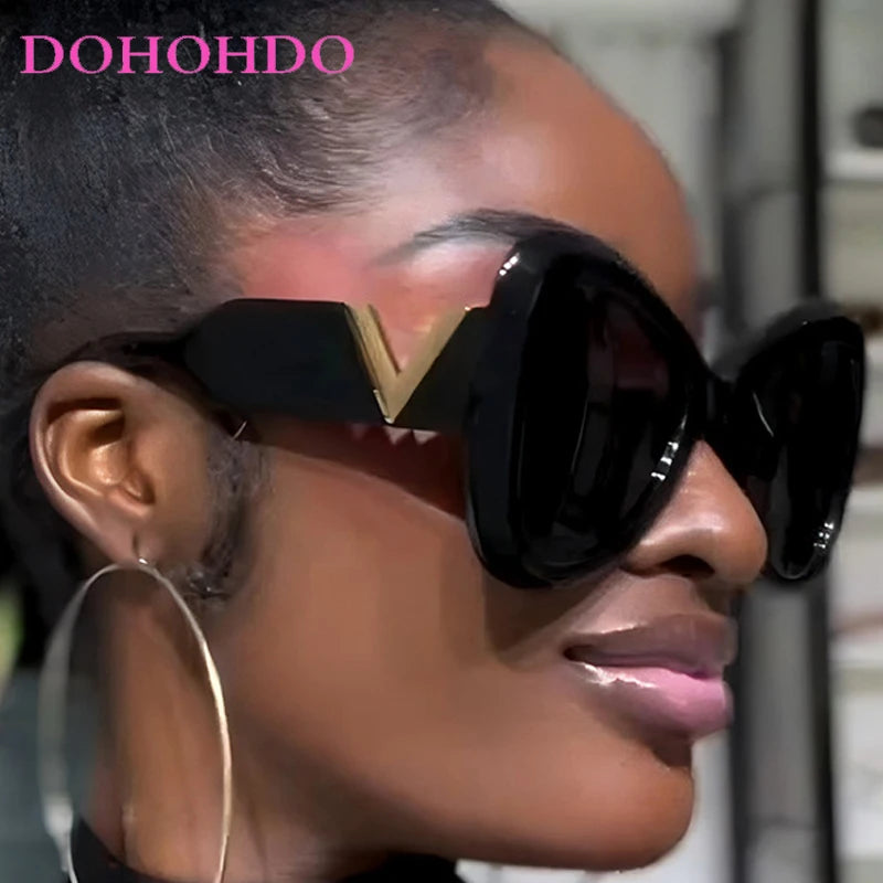 2025 New Fashion Big Frame Cat's Eye Butterfly Women Sunglasses Luxury Designer Men Sunglass Outdoor Travel Eyewear Female UV400