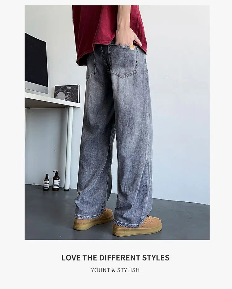 Mens Jeans Large Denim Jeans for Teens Trousers for Men Jean Baggy Pants Men's Fashion Man Male Trendyol Streetwear Korean Men´s