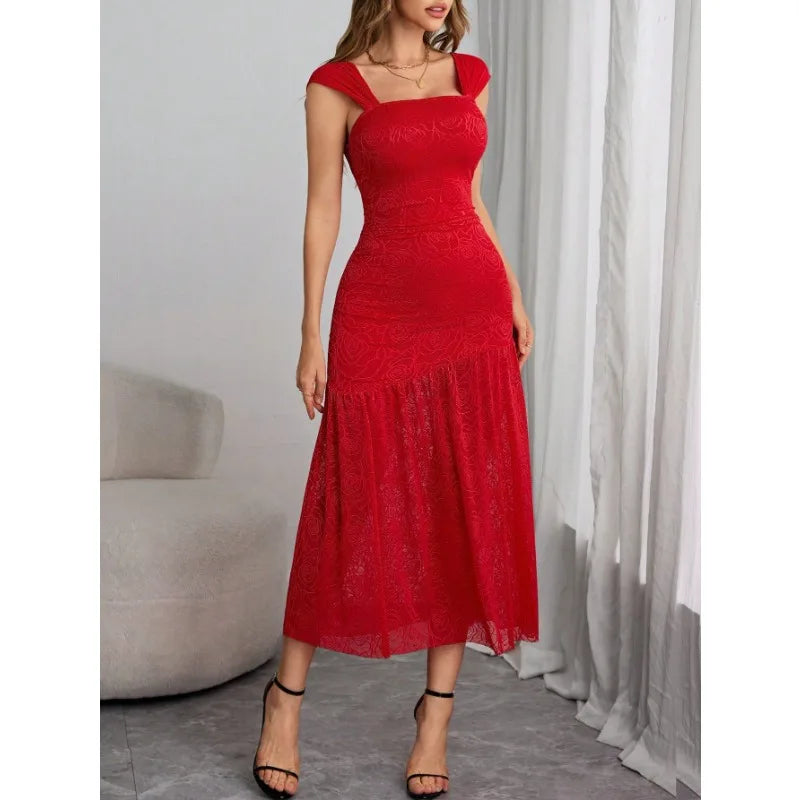 Women's Elegant Dark Waist-hugging Dress