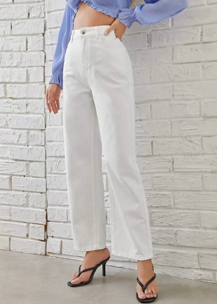 2025 Fall New! European & American Style Women's Casual High-Waisted Wide-Leg Jeans-Trendy Denim for Fashionable Ladies