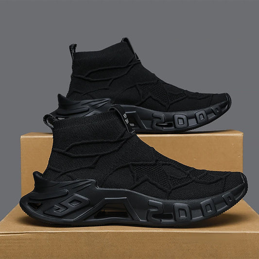 Men's Outdoor Sports Shoes - High-Top Sports Shoes Are Novel and Fashionable, Non-Slip and Durable, Suitable for All Seasons, Versatile Sports Shoes