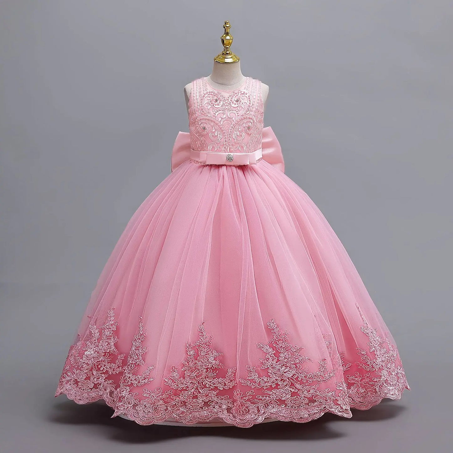 4-12 years old gorgeous girl dress sheer elegant girl birthday party princess dress long carnival evening dress summer clothing