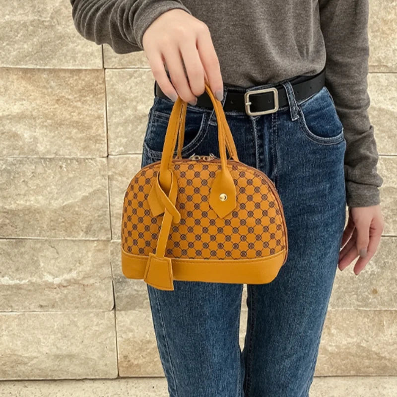 Flower Printing Shell Bag Fashion Handbag Women Crossbody Bag Advanced Simple Shoulder Crossbody Bag Large Capacity Portable Bag