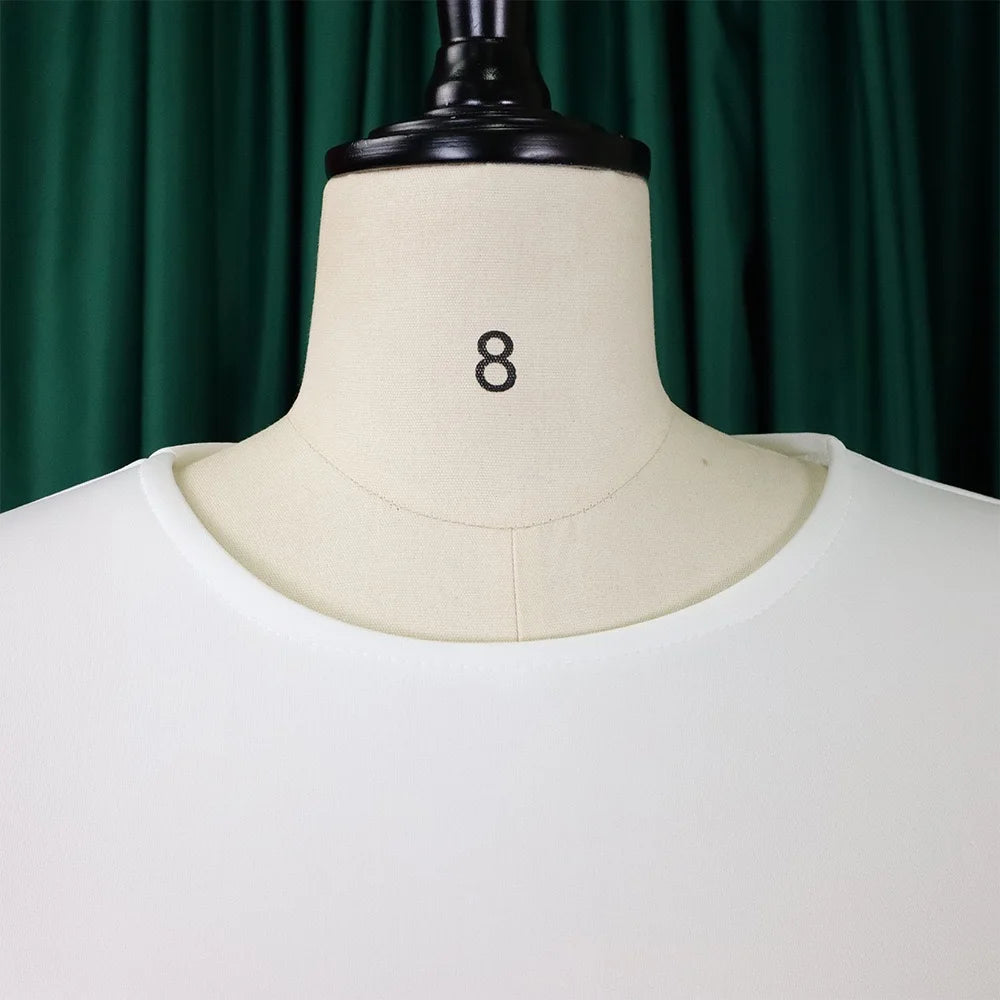 Elegant Party Dresses for Women O Neck Short Sleeve High Waisted Pleated Knee Length Fashion Ladies Birthday Dinner Vestidos Hot