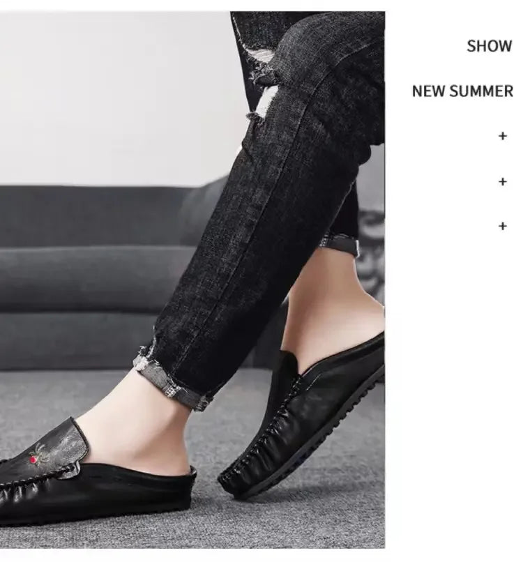 Shoes for Men Retro Elegant Gentleman Style Casual Party Comfortable Street Walking Summer Shoes Flat Bottomed Lightweight