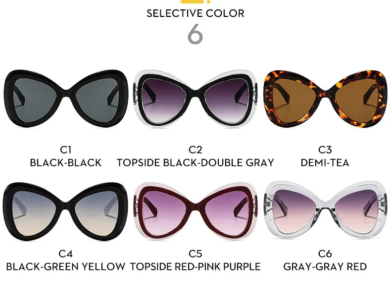 2025 New Fashion Big Frame Cat's Eye Butterfly Women Sunglasses Luxury Designer Men Sunglass Outdoor Travel Eyewear Female UV400